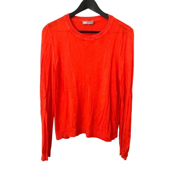 ASOS Lightweight Crewneck Sweater Orange Sz 12 - Picture 2 of 5